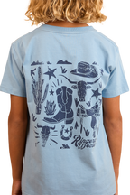 Ringers Western Childrens Boot Scootin Kids Classic Fit S/S Tee (324016RW) Dusk