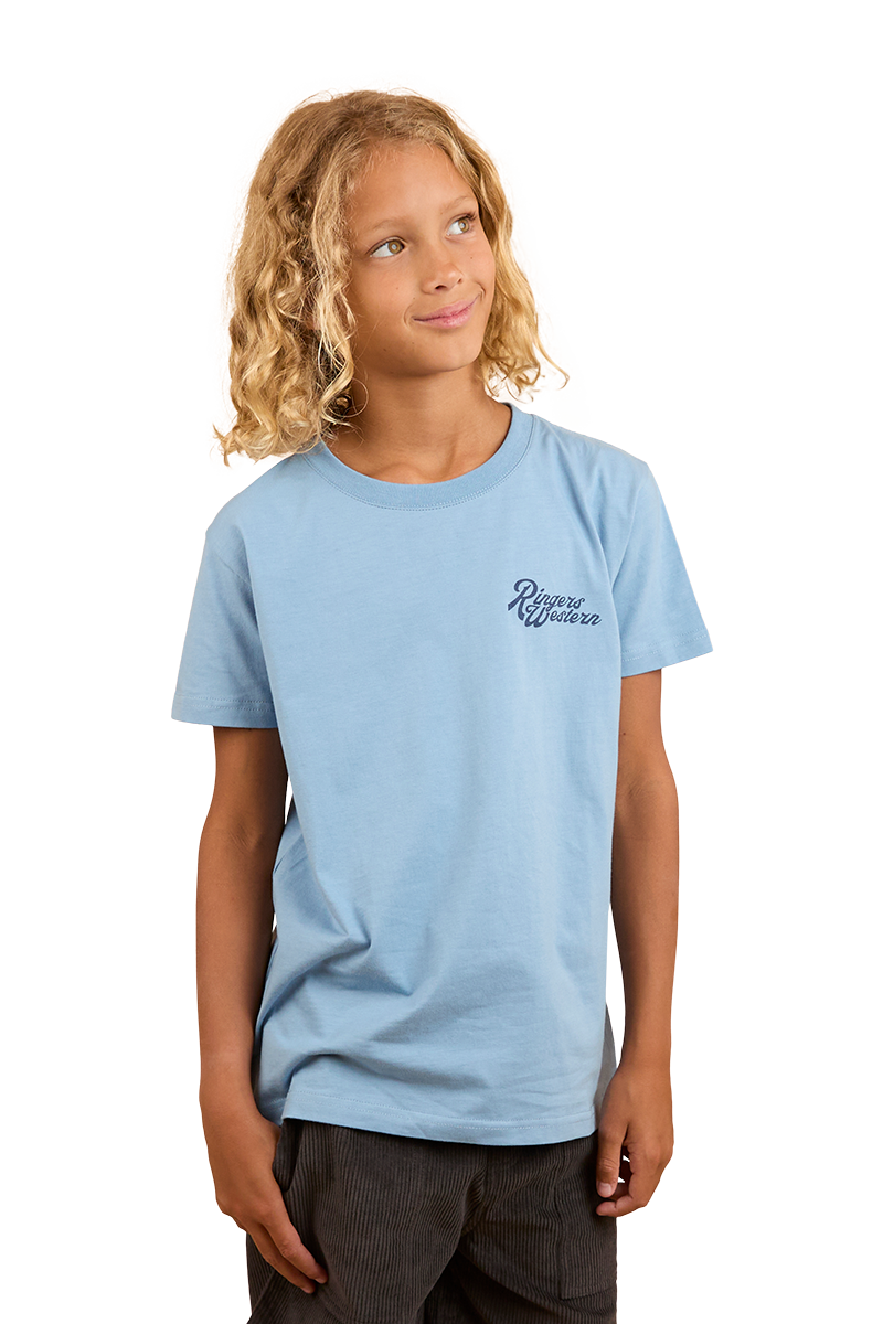 Ringers Western Childrens Boot Scootin Kids Classic Fit S/S Tee (324016RW) Dusk