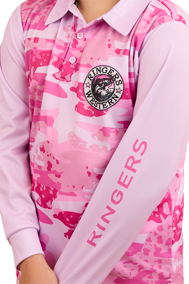 Ringers Western Childrens Big Catch L/S Fishing Jersey (324018RW) Ballet Pink