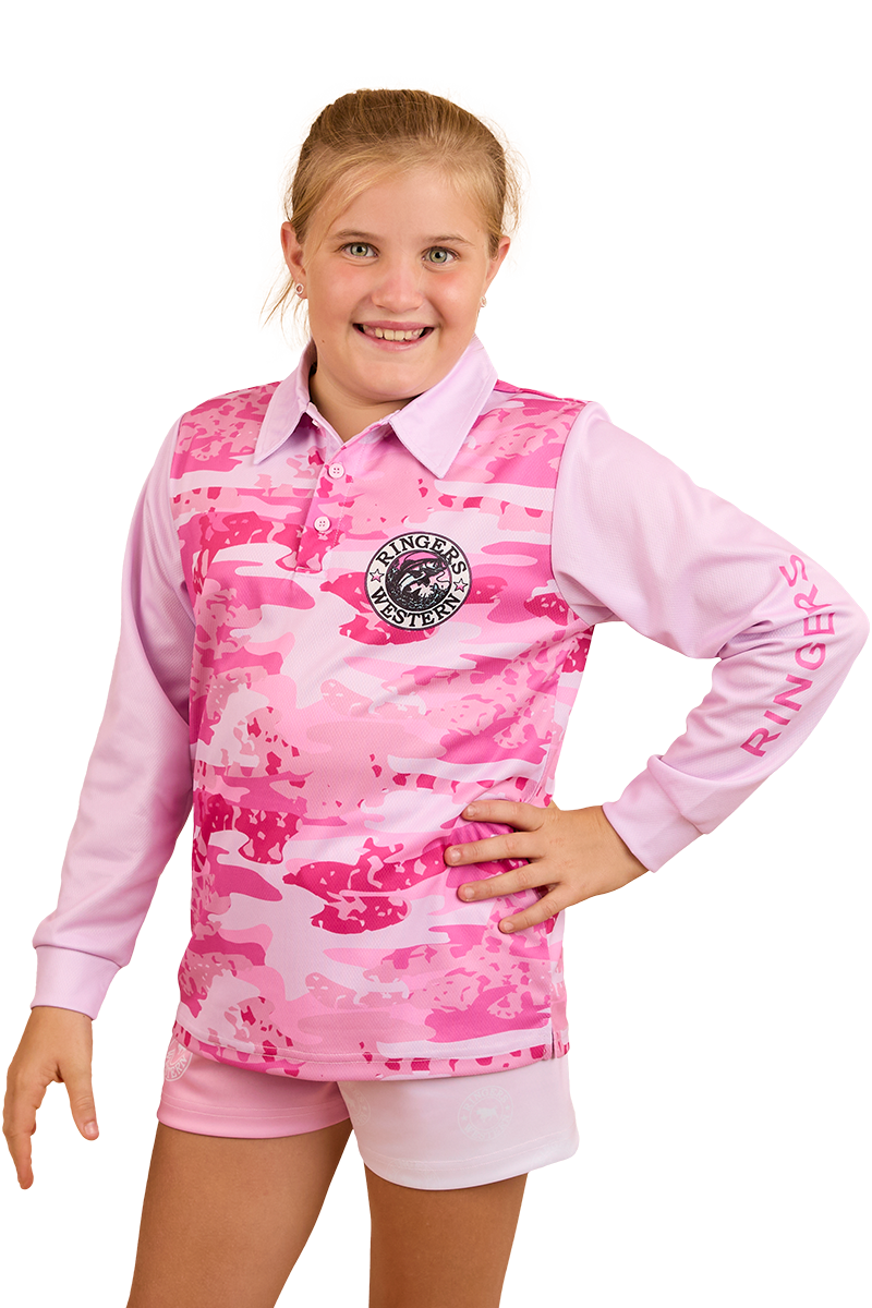 Ringers Western Childrens Big Catch L/S Fishing Jersey (324018RW) Ballet Pink
