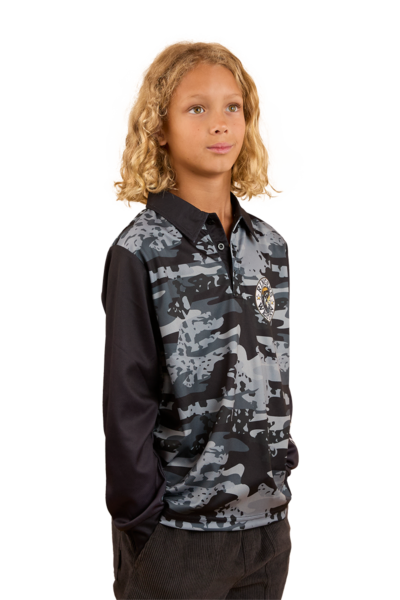 Ringers Western Childrens Big Catch L/S Fishing Jersey (324018RW) Black Camo