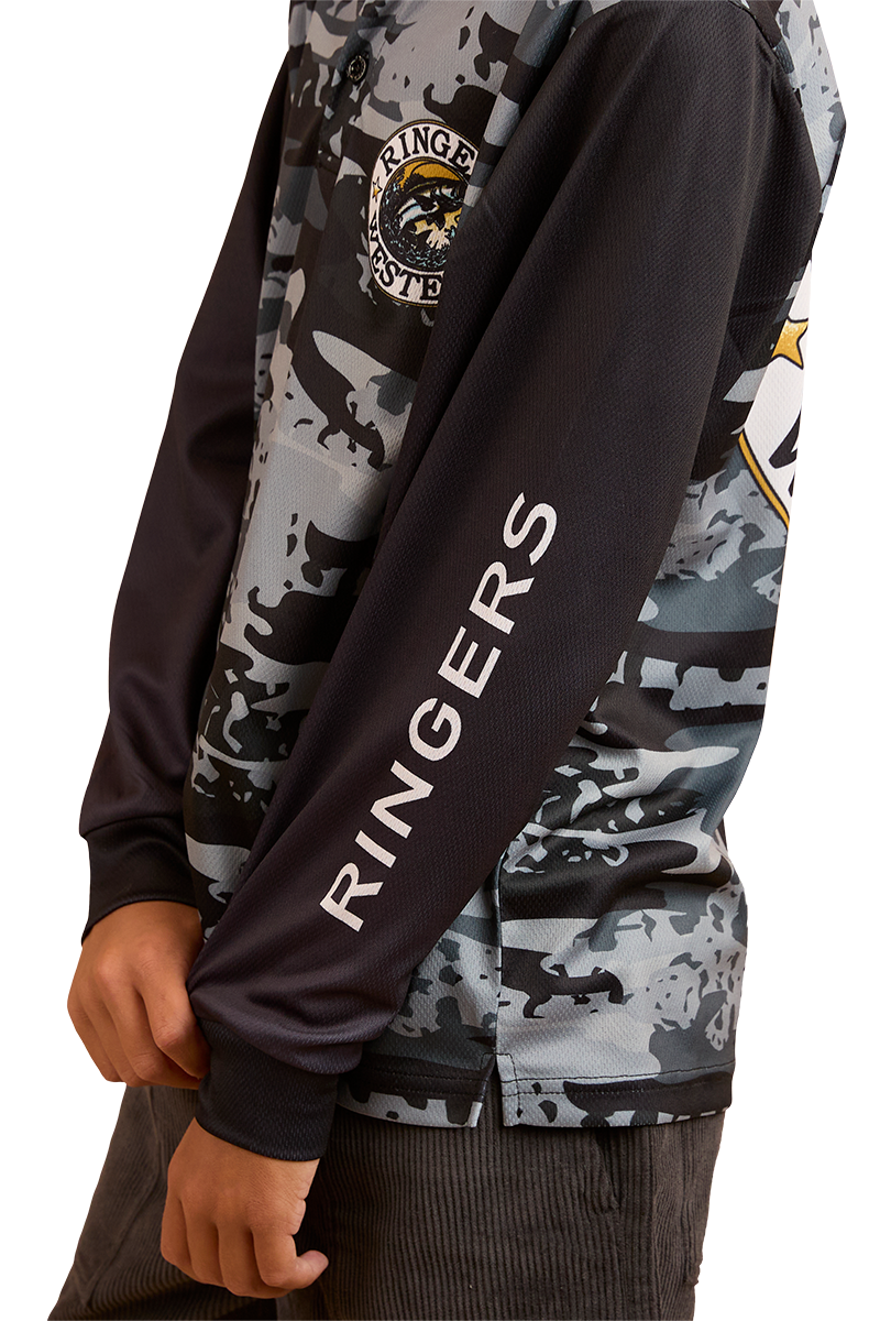 Ringers Western Childrens Big Catch L/S Fishing Jersey (324018RW) Black Camo