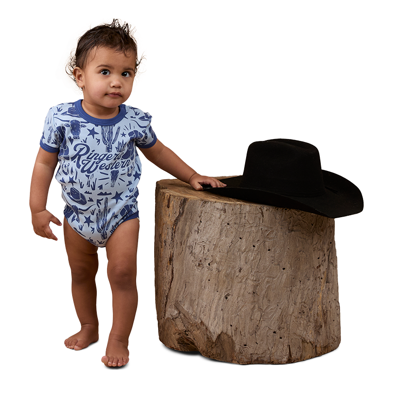 Ringers Western Infants Boot Scootin S/S Romper (524005RW) Dusk