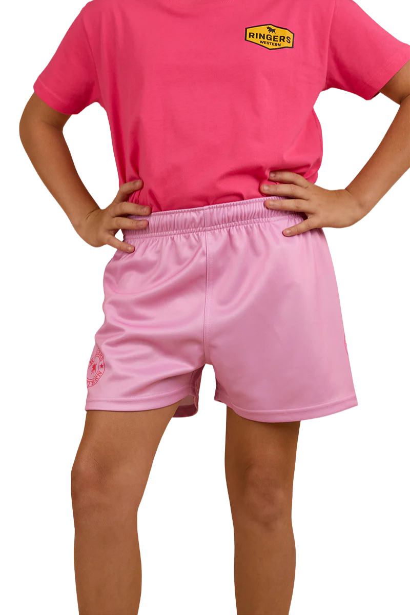 Ringers Western Childrens Footy Shorts (323029RW) Pastel Pink