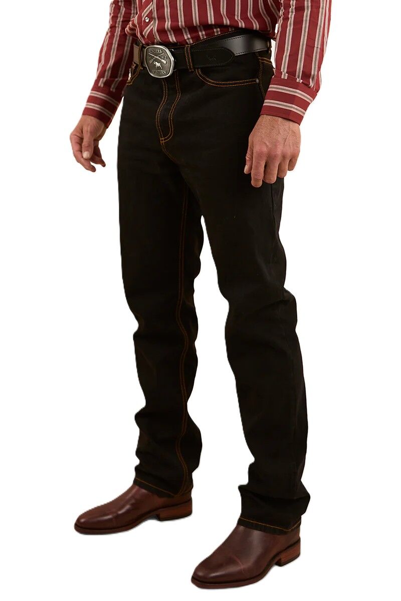 Ringers Western Mens Barrington Slim Fit Mid Rise Jeans (121092RW) Black