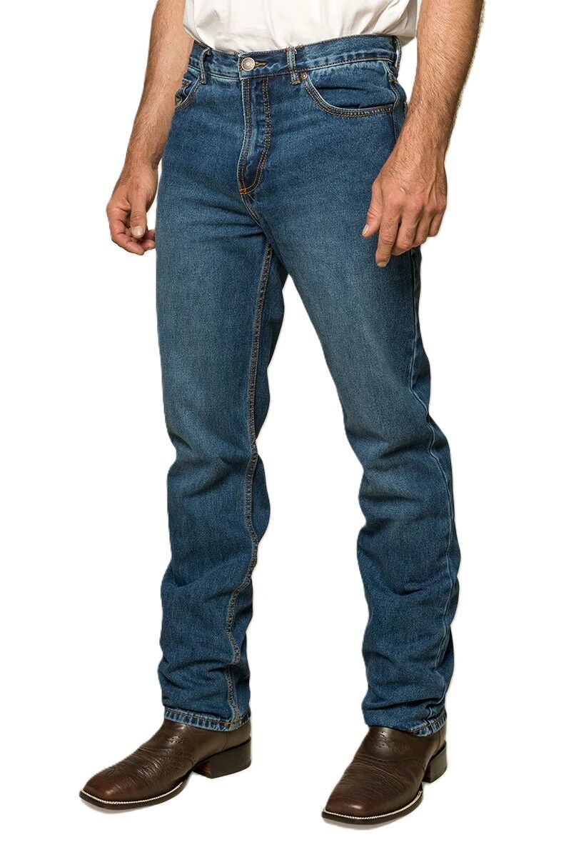 Ringers Western Mens Barrington Slim Fit Mid Rise Jeans (121092RW) Dark Wash Blue