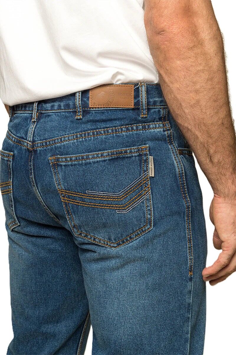 Ringers Western Mens Barrington Slim Fit Mid Rise Jeans (121092RW) Dark Wash Blue