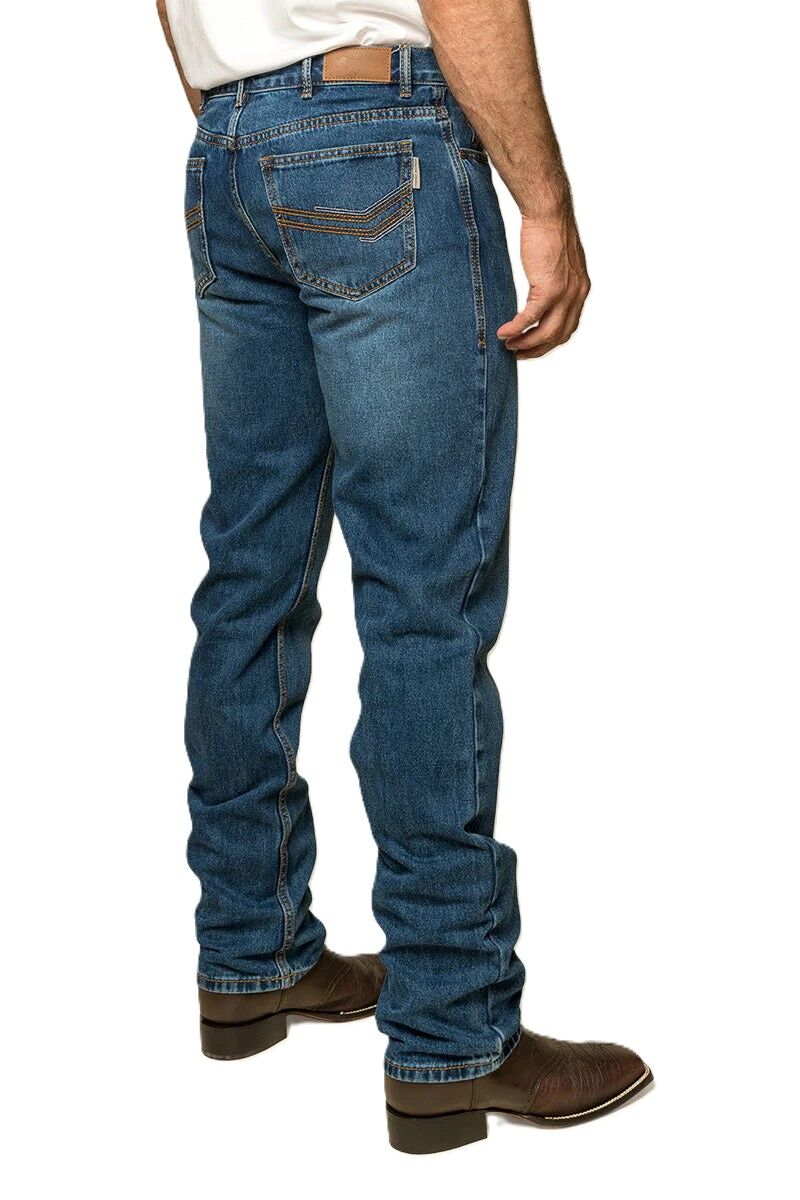 Ringers Western Mens Barrington Slim Fit Mid Rise Jeans (121092RW) Dark Wash Blue