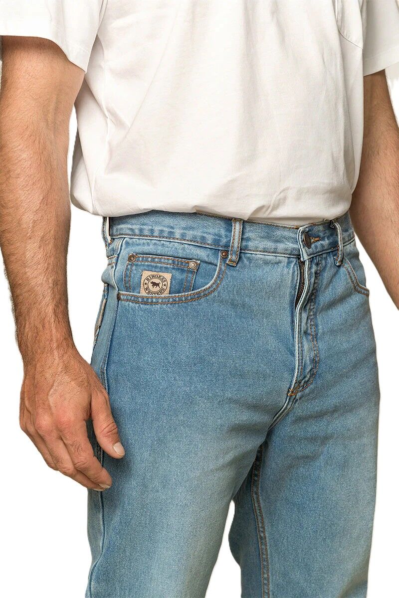 Ringers Western Mens Barrington Slim Fit Mid Rise Jeans (121092RW) Light Wash Blue