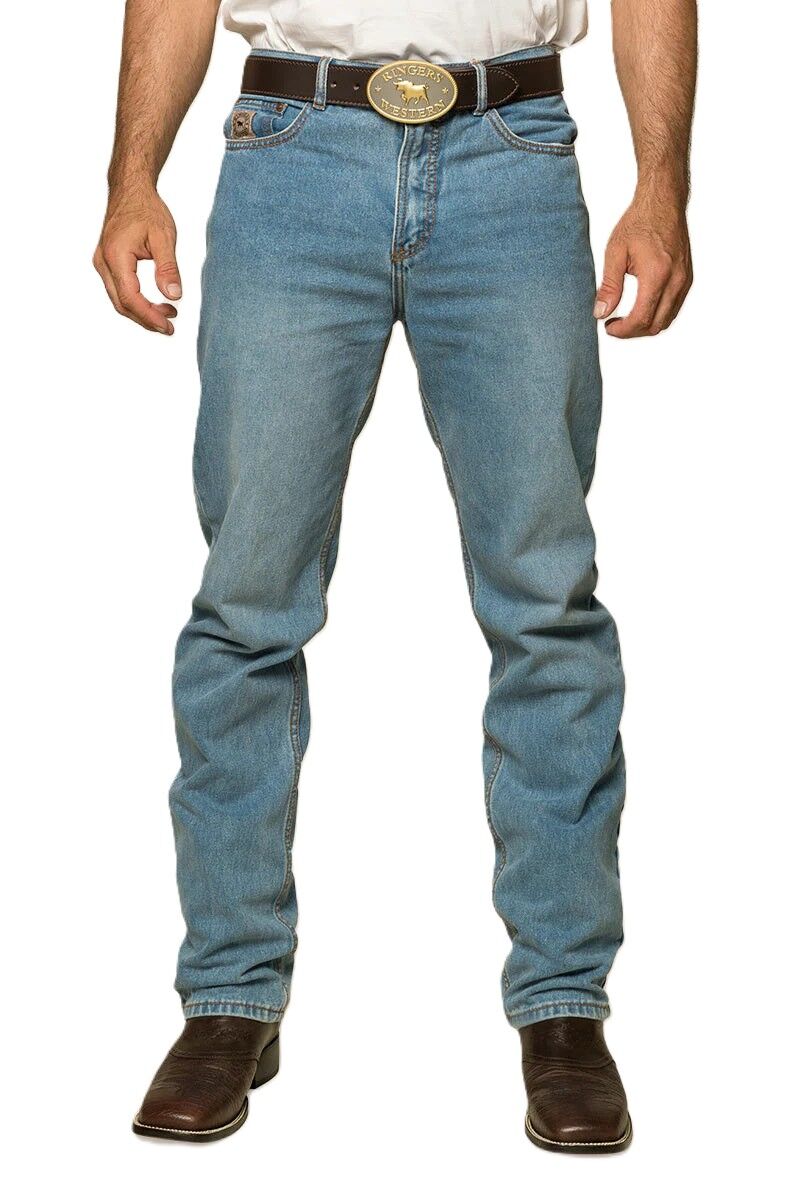 Ringers Western Mens Barrington Slim Fit Mid Rise Jeans (121092RW) Light Wash Blue