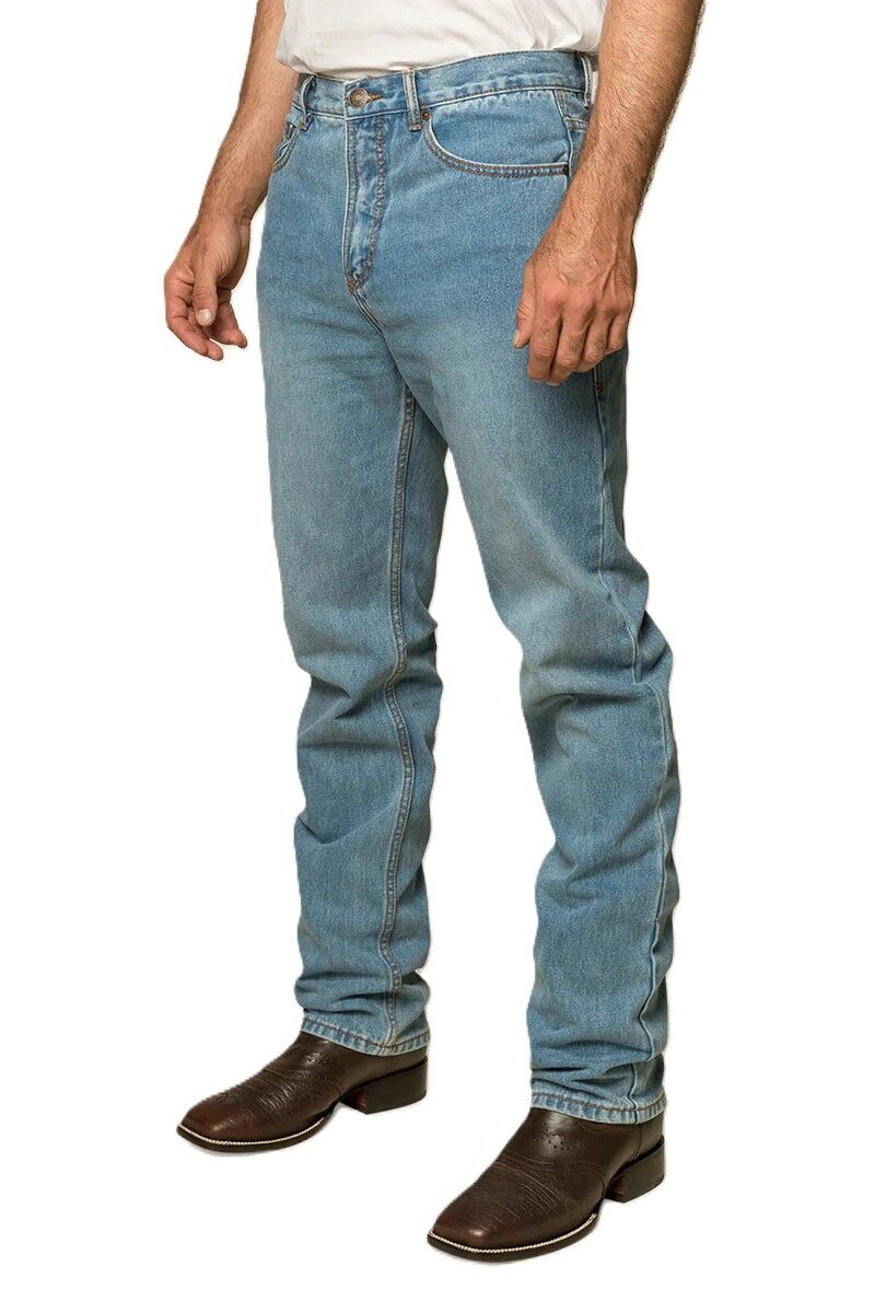 Ringers Western Mens Barrington Slim Fit Mid Rise Jeans (121092RW) Light Wash Blue
