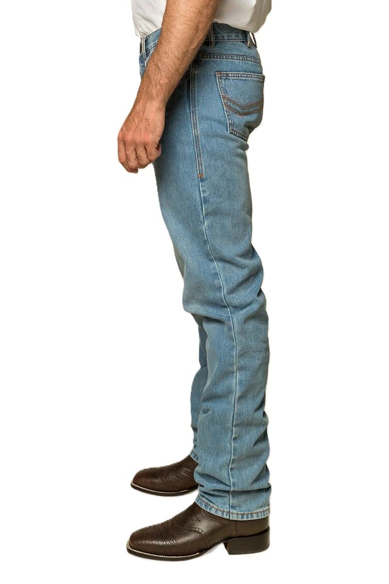 Ringers Western Mens Barrington Slim Fit Mid Rise Jeans (121092RW) Light Wash Blue
