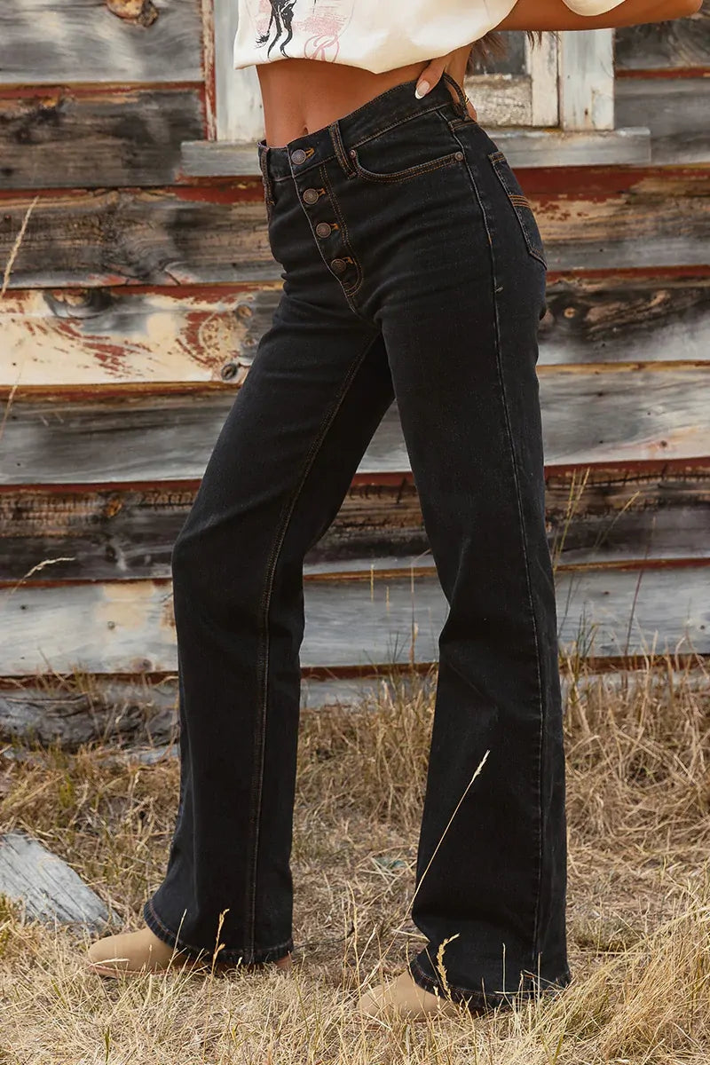 Ringers Western Womens Betsy High Rise Bootleg Jeans (223053RW) Black