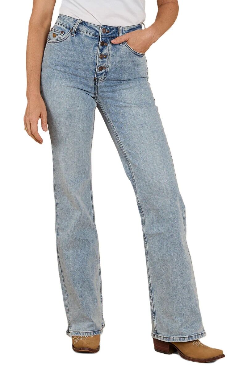 Ringers Western Womens Betsy High Rise Bootleg Jeans (223053RW) Light Blue