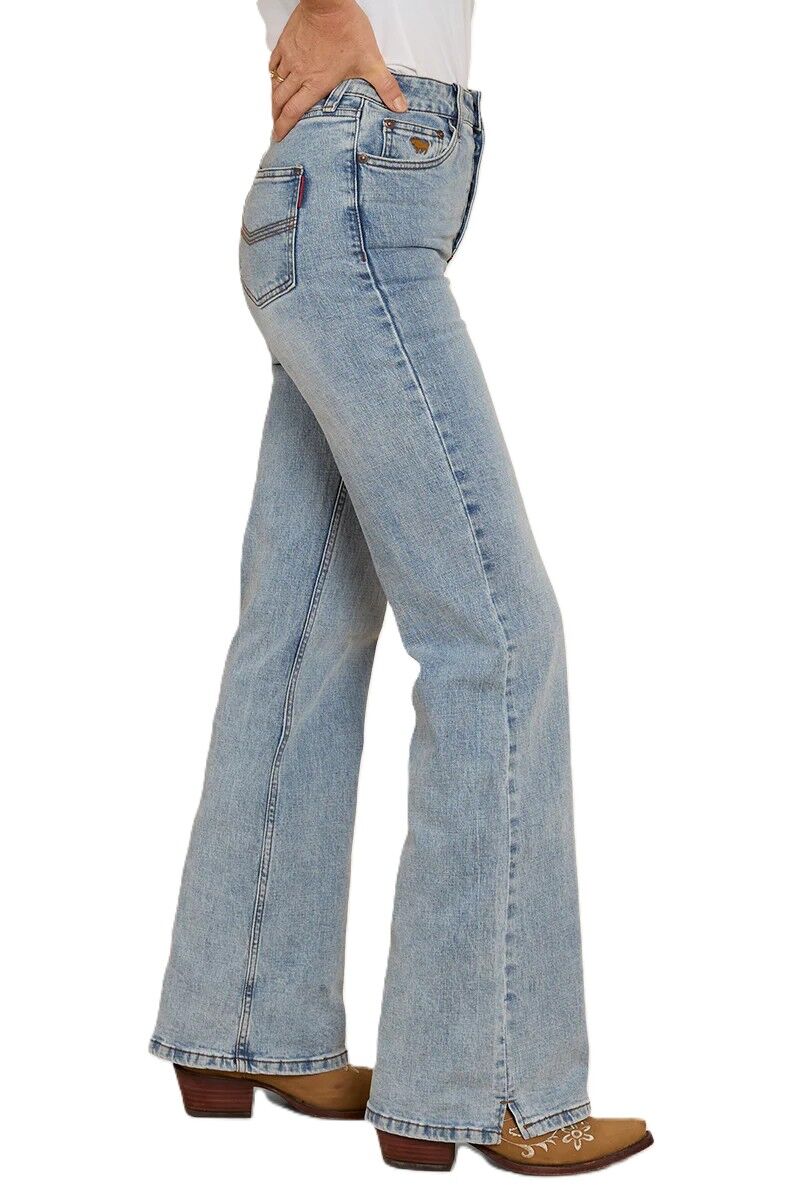 Ringers Western Womens Betsy High Rise Bootleg Jeans (223053RW) Light Blue