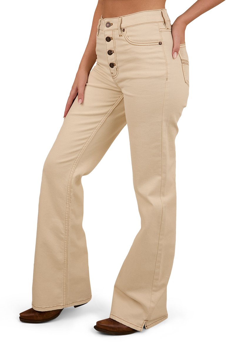 Ringers Western Womens Betsy High Rise Bootleg Jeans (223053RW) Off White