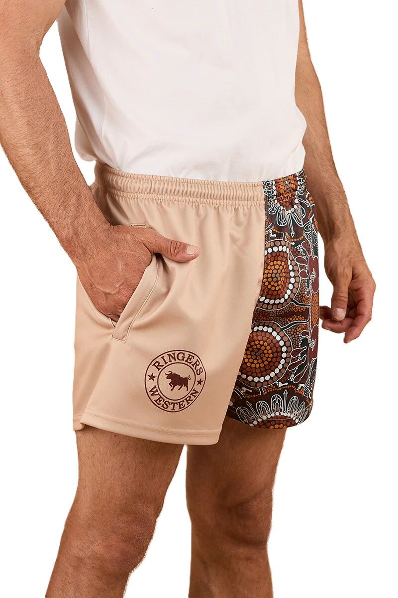 Ringers Western Unisex Walkabout Warrior Footy Shorts (424060RW) Dark Sand/Multi
