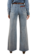 Ringers Western Womens Visalia Rose Wide Leg Jeans (223117RW) Light Wash Blue