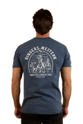 Ringers Western Mens Chasin' Tail S/S Tee (124075RW) Washed Navy [SD]