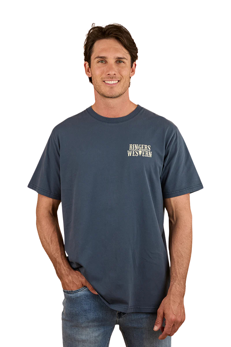 Ringers Western Mens Poster Mens Loose Fit S/S Tee (124088RW) Washed Navy