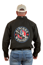 Ringers Western Mens 8 Seconds Half Button L/S Shirt (124093RW) Charcoal