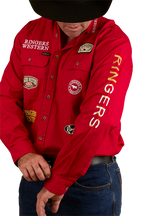 Ringers Western Mens Chute Boss Full Button L/S Shirt (124072RW) Dark Red