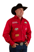 Ringers Western Mens Chute Boss Full Button L/S Shirt (124072RW) Dark Red