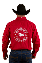Ringers Western Mens Chute Boss Full Button L/S Shirt (124072RW) Dark Red