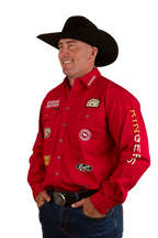 Ringers Western Mens Chute Boss Full Button L/S Shirt (124072RW) Dark Red