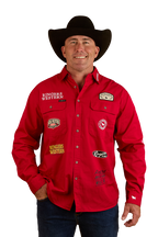 Ringers Western Mens Chute Boss Full Button L/S Shirt (124072RW) Dark Red
