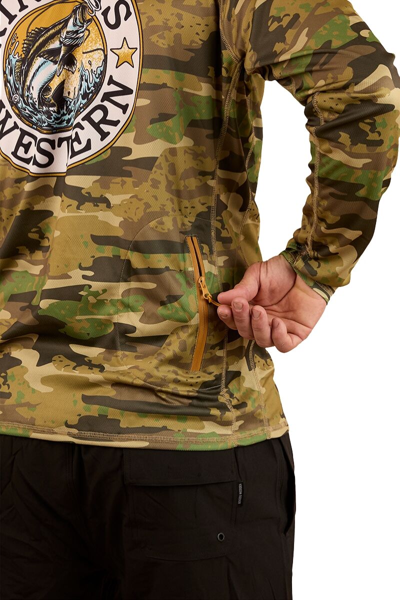 Ringers Western Unisex Big Catch Hooded L/S Fishing Jersey (424040RW) Camo