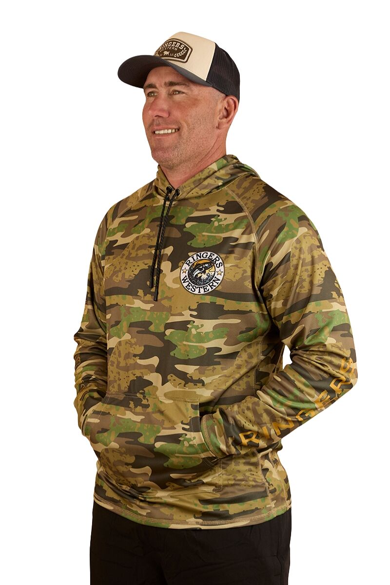 Ringers Western Unisex Big Catch Hooded L/S Fishing Jersey (424040RW) Camo