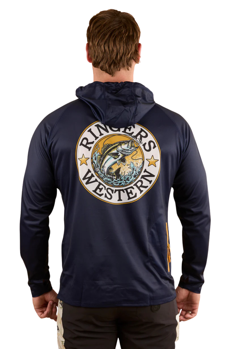 Ringers Western Unisex Big Catch Hooded L/S Fishing Jersey (424040RW) Navy