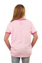 Ringers Western Childrens Howdy Cowgirl Ringer S/S Tee (324020RW) Ballet Pink
