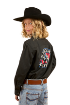 Ringers Western Childrens 8 Seconds Bucking Bull L/S Shirt (324037RW) Charcoal