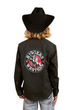 Ringers Western Childrens 8 Seconds Bucking Bull L/S Shirt (324037RW) Charcoal