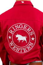 Ringers Western Childrens Chute Boss L/S Shirt (324036RW) Dark Red
