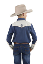 Ringers Western Childrens Alfie L/S Western Shirt (324025RW) Washed Navy [SD]