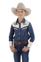 Ringers Western Childrens Alfie L/S Western Shirt (324025RW) Washed Navy [SD]