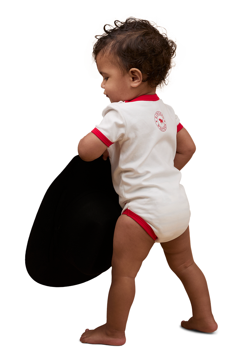 Ringers Western Infants First Rodeo S/S Romper (524004RW) Off White/Red