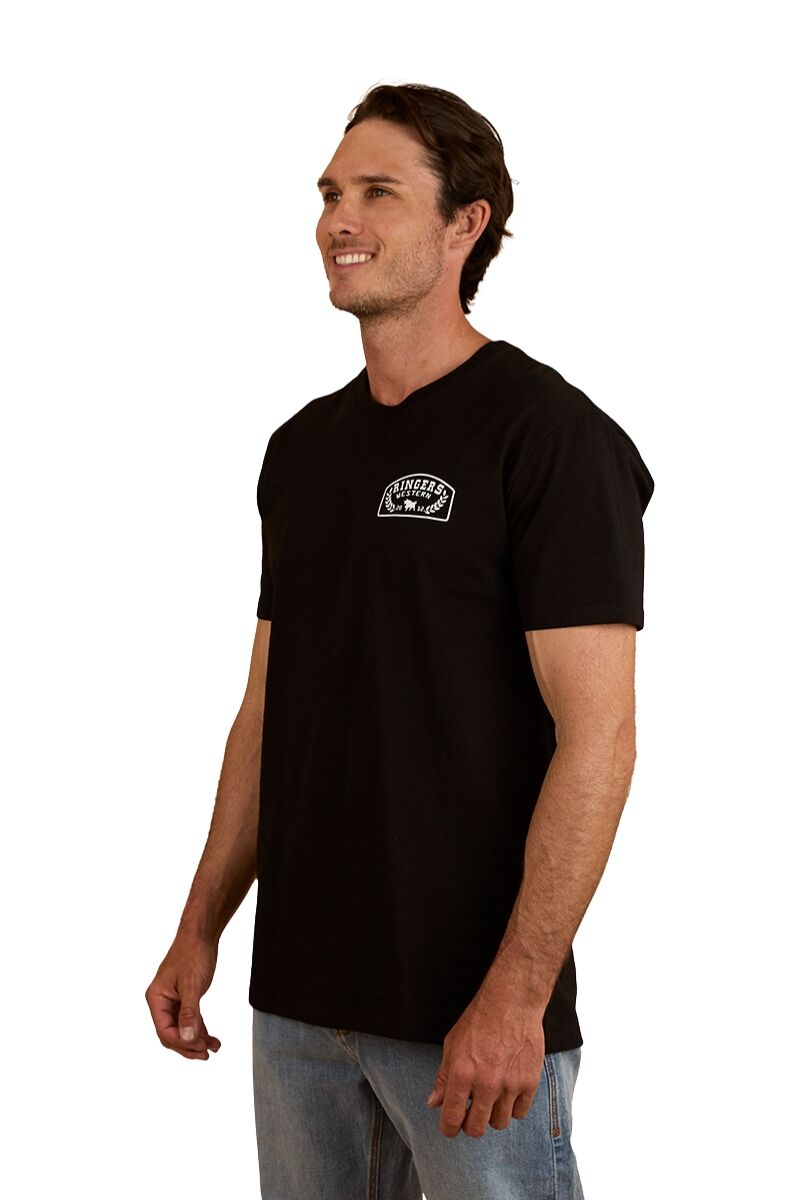 Ringers Western Mens Wheatbelt S/S Tee (124073RW) Black/White Print
