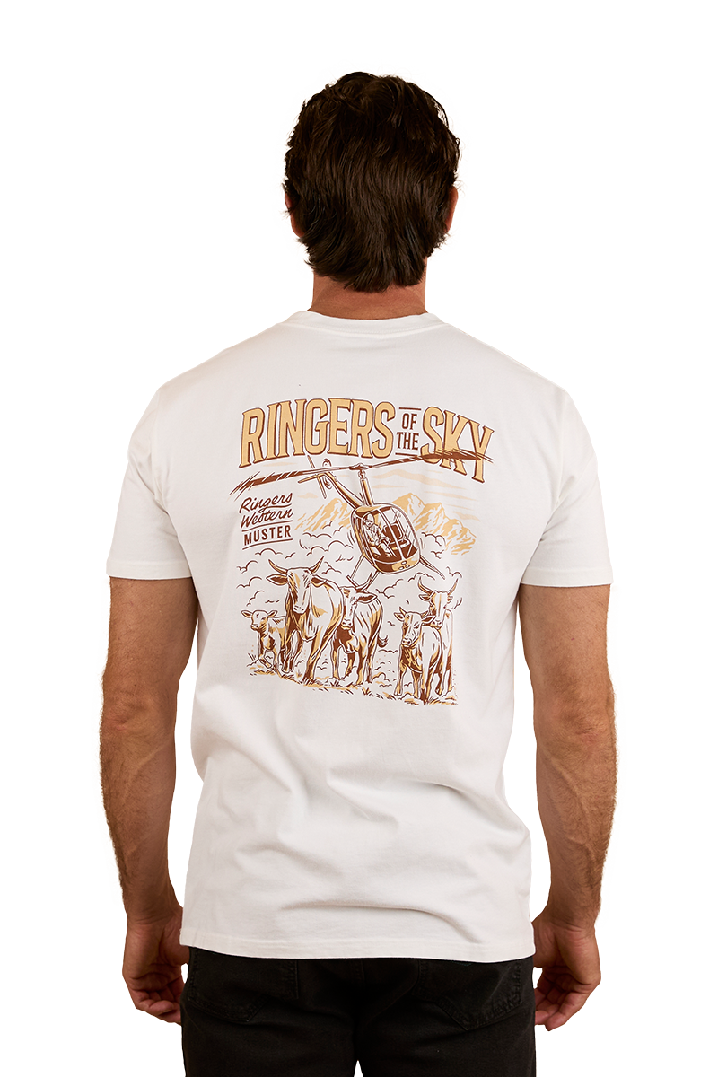 Ringers Western Mens Ringers Of The Sky S/S Tee (124074RW) White