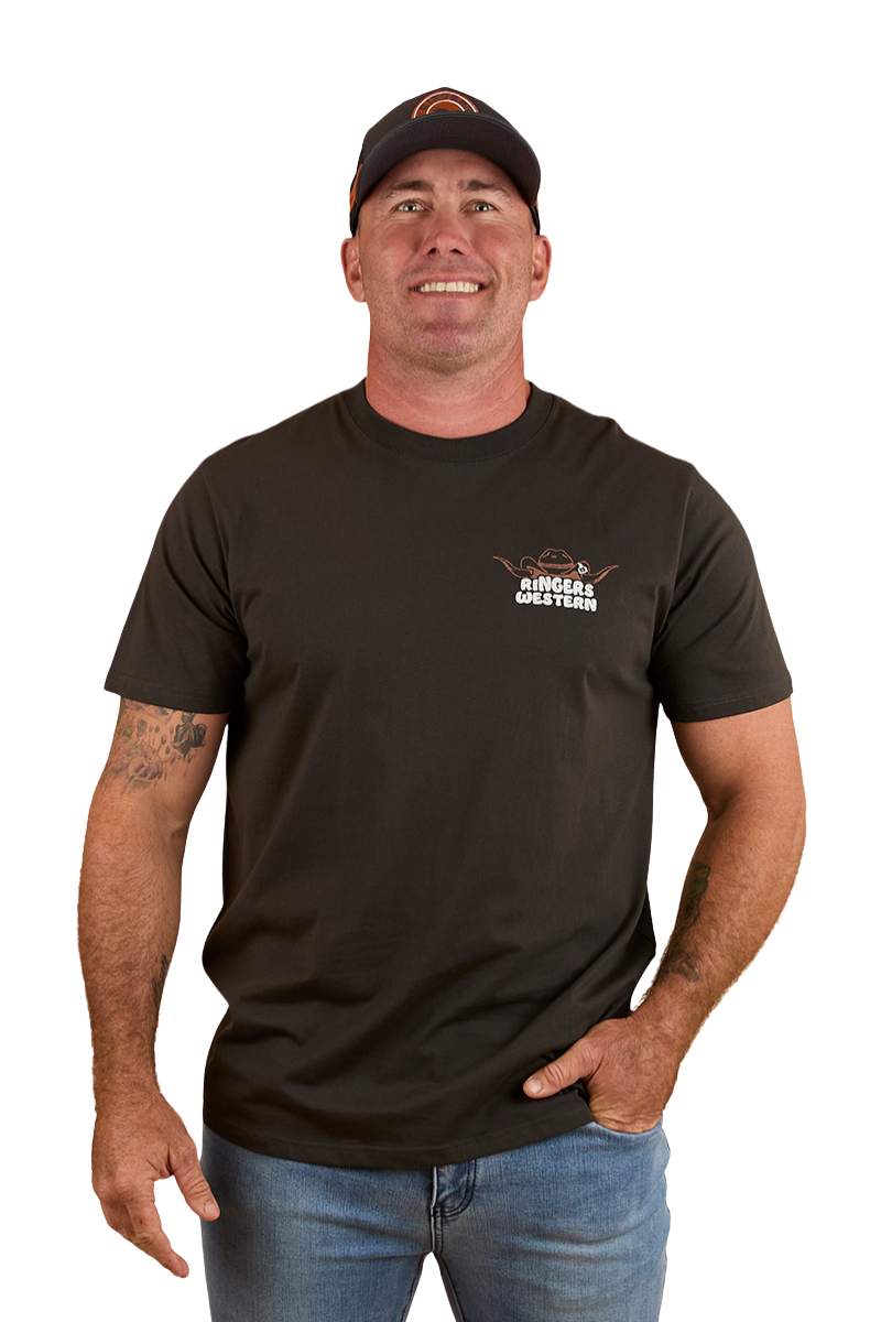 Ringers Western Mens Country Club Loose Fit S/S Tee (124077RW) Charcoal