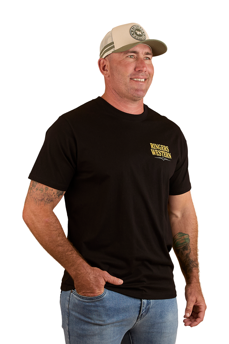 Ringers Western Mens Workhorse Loose Fit S/S Tee (124078RW) Black