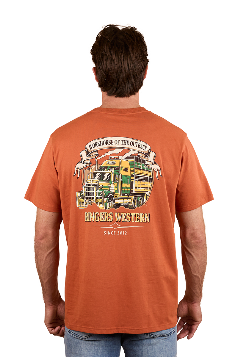 Ringers Western Mens Workhorse Loose Fit S/S Tee (124078RW) Rust