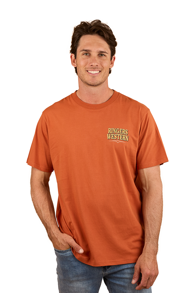 Ringers Western Mens Workhorse Loose Fit S/S Tee (124078RW) Rust