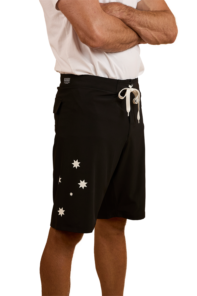 Ringers Western Mens Southern Cross Swim Shorts (124085RW) Black/White Print