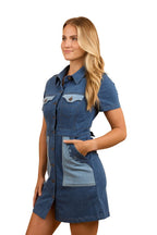 Ringers Western Womens Alinta Denim Mini Dress (224076RW) Vintage Blue Wash