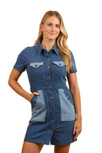 Ringers Western Womens Alinta Denim Mini Dress (224076RW) Vintage Blue Wash