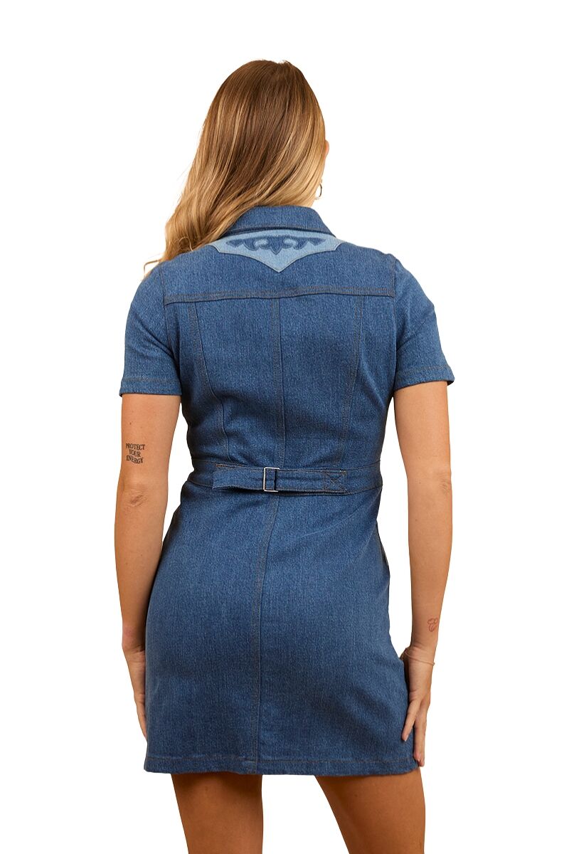 Ringers Western Womens Alinta Denim Mini Dress (224076RW) Vintage Blue Wash